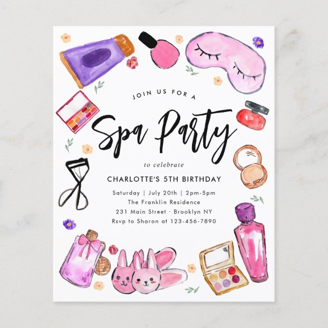 Flyer Maquillaje barato Chicas de Pajama Salto Spa Cumpl (Frente)