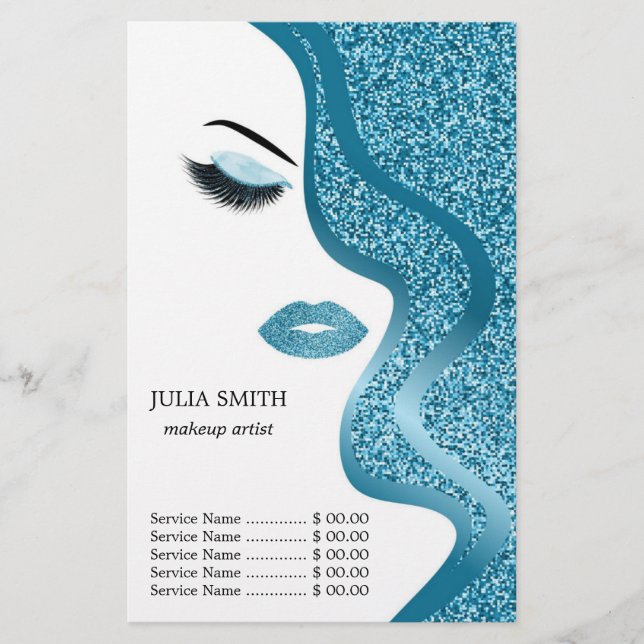 Flyer Maquillaje con efecto brillantes (Frente)