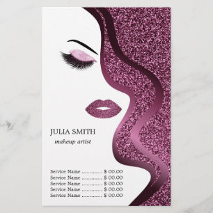 Flyer Maquillaje con efecto brillantina