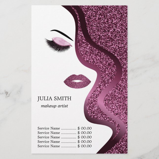 Flyer Maquillaje con efecto purpurina (Frente)