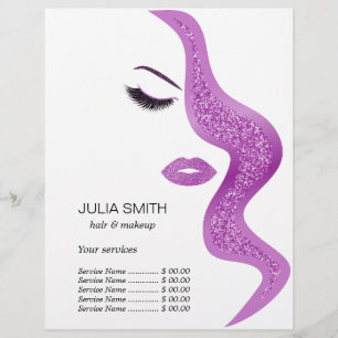 Flyer Maquillaje con efecto purpurina