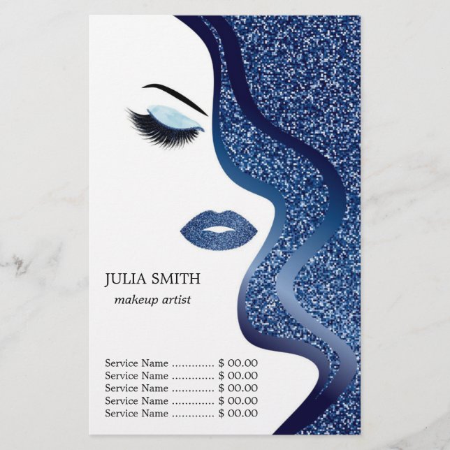 Flyer Maquillaje con efecto purpurina (Frente)