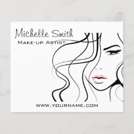 Flyer Maquillaje femenino elegante minimalista negro y b