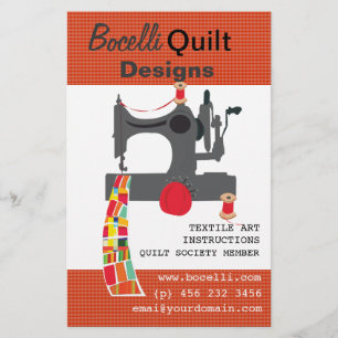 Flyer Máquina de coser de cosecha de vintage Artista tex
