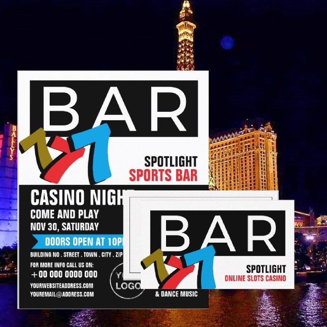 Flyer Máquina de ranura, noche de casino, industria de j (Subido por el creador)