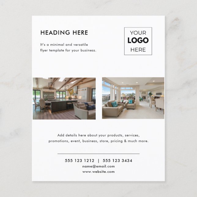 Flyer Marca de negocio inmobiliario moderno (Frente)