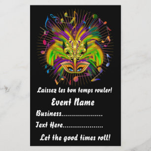 Flyer Mardi Gras 5.5" x 8.5" Notas de la vista vertical