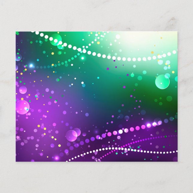 Flyer Mardi Gras Festive Purple Background (Frente)