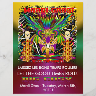 Flyer Mardi Gras Witch Médica-Skull V-3-T