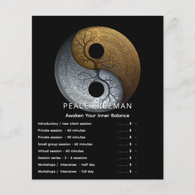 Flyer Mareas de Equilibrio | Diseño Yin Yang (Frente)