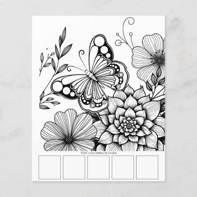 Flyer Mariposa Art Adultos Colores Páginas (Frente)