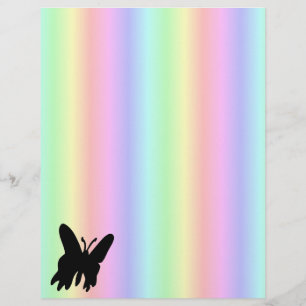 Flyer Mariposa negra en el arcoiris pastel