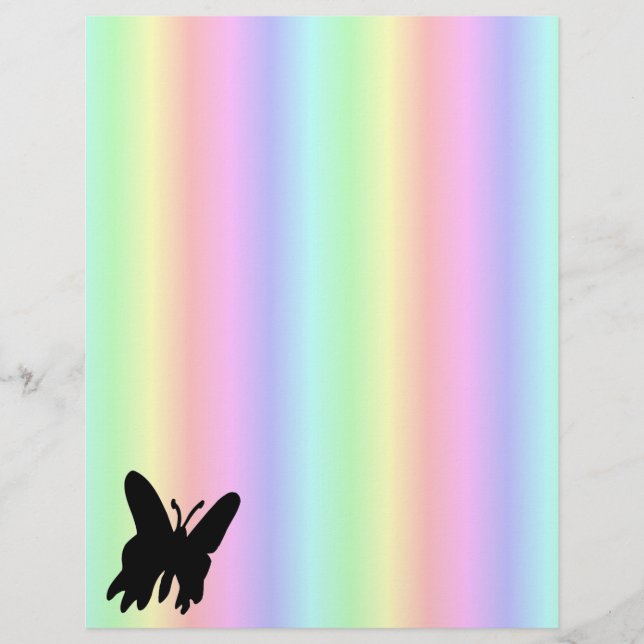 Flyer Mariposa negra en el arcoiris pastel (Frente)