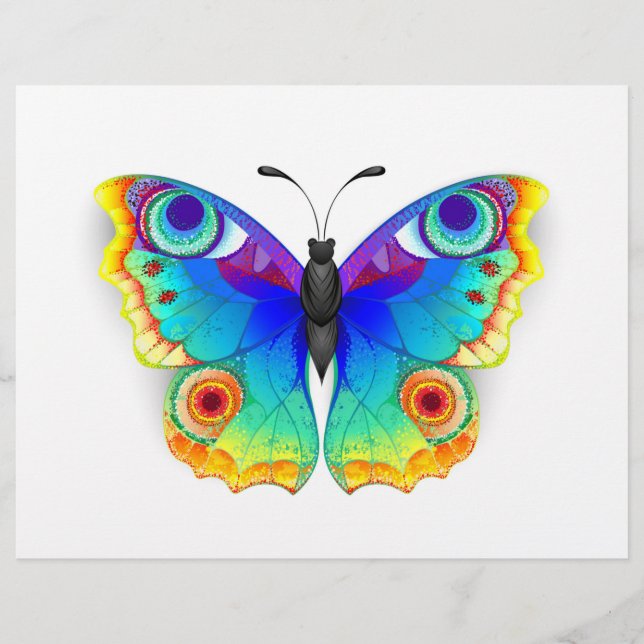 Flyer Mariposa Pavo Real Ojo de Arcoíris (Frente)