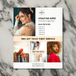Flyer Marketing comercial de fotos con logotipo<br><div class="desc">Presentamos nuestro diseño de volante personalizado adaptado a su pequeña empresa. Con espacio para cuatro fotos llamativas,  tu volante seguro que captará la atención. Personalizar tu lista de servicios para mostrar lo que ofreces,  y no olvides añadir un título para cualquier oferta o promoción especial.</div>