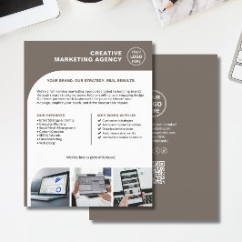 Flyer Marketing Comercial Foto QR Logo Personalizado Mod