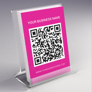 Flyer Marketing de código QR promocional de rosa calient