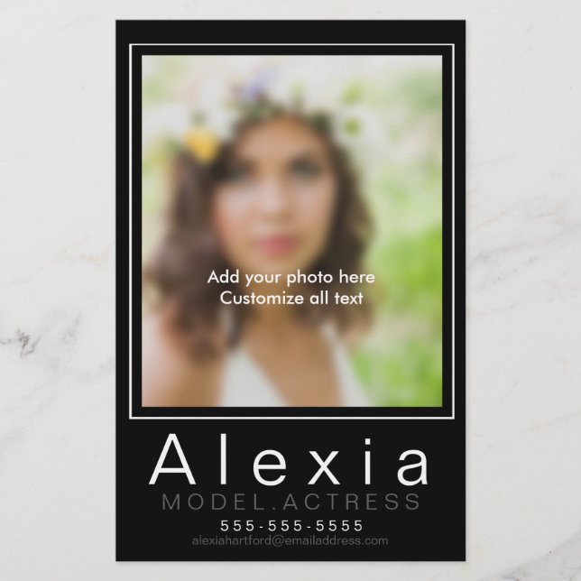 Flyer Marketing de plantillas Zed de tarjetas Comp Model (Frente)