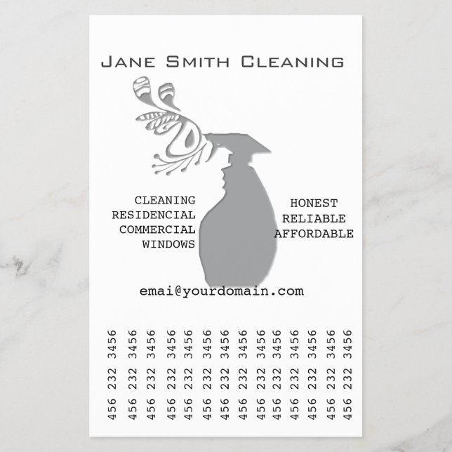 Flyer Marketing Tear Trendy Modern Spray Bottle (Atrás)