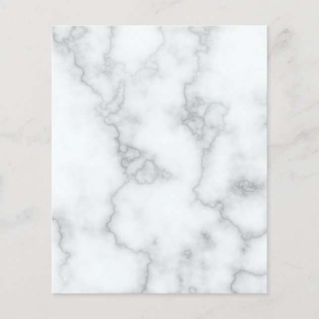 Flyer Mármol blanco elegante en blanco (Frente)