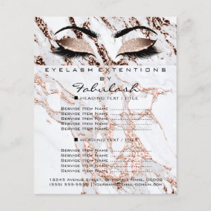 Flyer Mármol del Purpurina del salón de belleza del arti