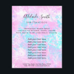 Flyer mármol rosa pálido azul pastel<br><div class="desc">volante de artista profesional de maquillaje en salón de belleza</div>