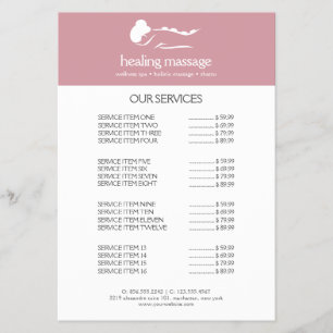 Flyer MASAJE DE PIEDRA MUJER ROSA Spa Día de Bienestar