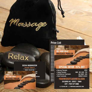 Flyer Masaje en Piedra Caliente, Masaje Terapia