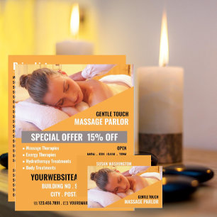 Flyer Masaje relajante, Terapia de Masaje, Sala de Masaj