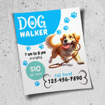 Flyer Mascota De Caminadores De Perro Sentado Perro Feli<br><div class="desc">Mascota De Caminadores De Perro Sentado Perro Feliz Morder Sus Volantes De Piernas.</div>