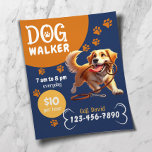Flyer Mascota de Dog Walker sentada feliz de la marina d<br><div class="desc">Mascota De Caminadores De Perro Sentado Perro Feliz Morder Sus Volantes De Piernas.</div>
