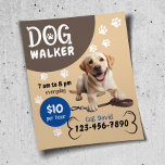 Flyer Mascota de Paseo Perro sentado feliz Labrador recu<br><div class="desc">Mascota Caminante Perro Sentado Felices Volantes De Perros Recuperadores De Labrador.</div>