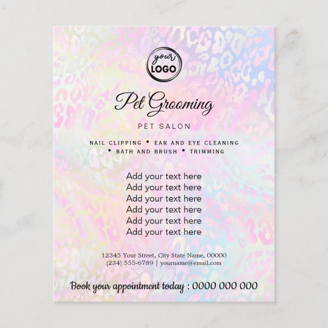 Flyer mascota grooming (Frente)