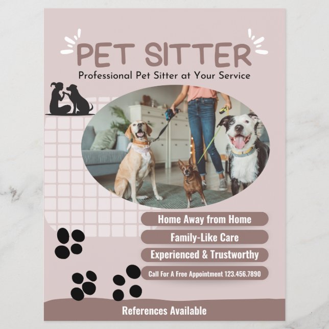 Flyer Mascota moderno de fotografía de perro para añadir (Frente)