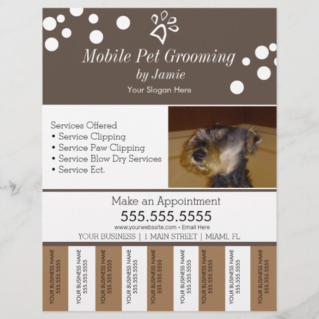Flyer Mascota Servicios Crecer Perro Lágrima De Tiras Fl (Frente)