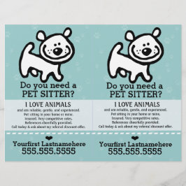Flyer Mascota Sitter.Dog Sitter.2 para 1.Personalizable.
