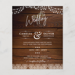 Flyer Mason Jars de Madera Rústica enciende Boda de Gyps
