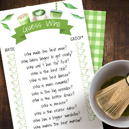 Flyer Matcha Bridal Shower Game Card