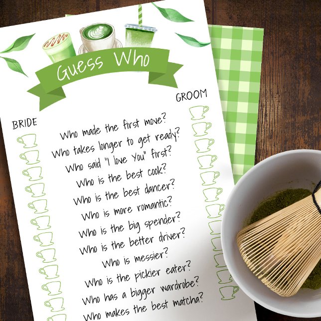 Flyer Matcha Bridal Shower Game Card (Subido por el creador)