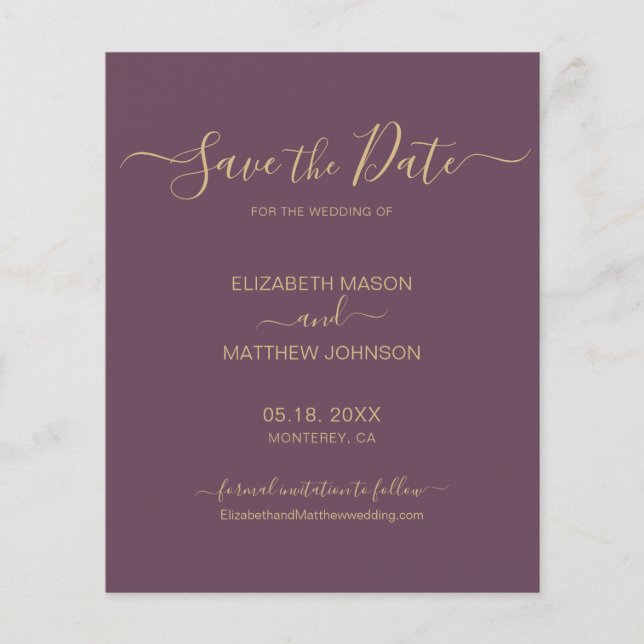 Flyer Mauve de guión elegante de presupuesto y oro Guard (Frente)