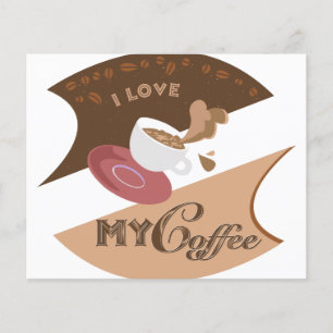 Flyer Me encanta mi café retro Java