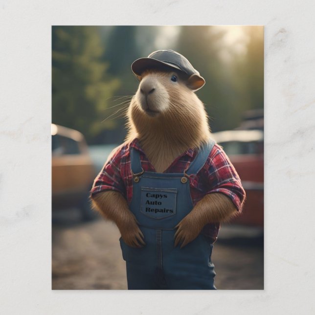 Flyer "Mecánico Capybara: Grasa, Engranajes y Buenos Air (Frente)