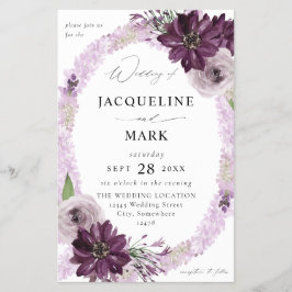 Flyer MED Boda de Anillo Floral Purple & Lavender