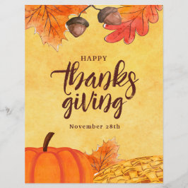 Flyer Medios sociales del Día de Acción de Gracias de Wa