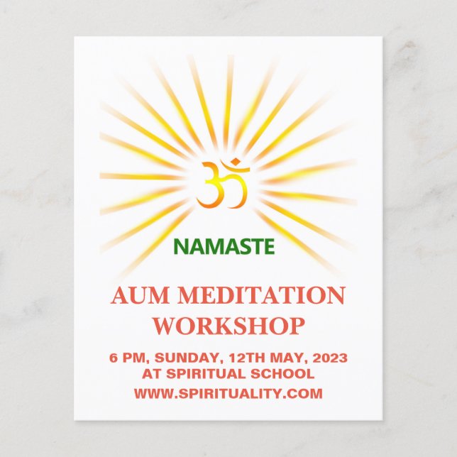 Flyer Meditación Om Aum (Frente)