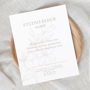 Flyer Mercadeo floral simple para pequeñas empresas