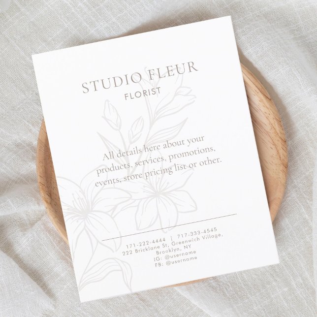 Flyer Mercadeo floral simple para pequeñas empresas (Subido por el creador)