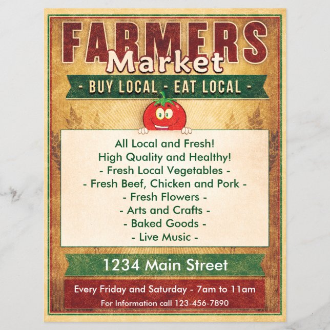 Flyer Mercado de Agricultores Coma Local (Frente)