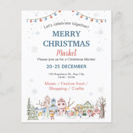 Flyer Mercado de Navidades de vacaciones de invierno con