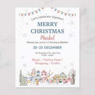 Flyer Mercado de Navidades de vacaciones de invierno con